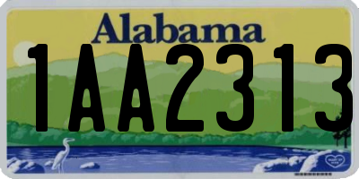 AL license plate 1AA2313