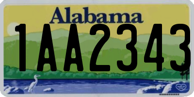 AL license plate 1AA2343