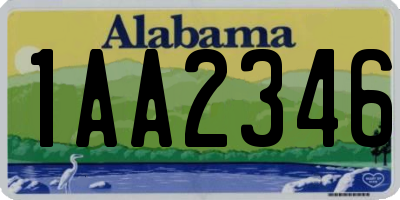 AL license plate 1AA2346