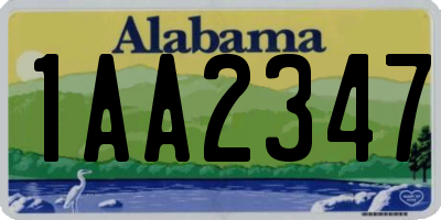 AL license plate 1AA2347