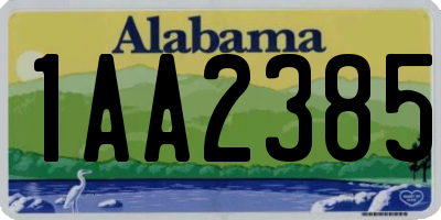 AL license plate 1AA2385