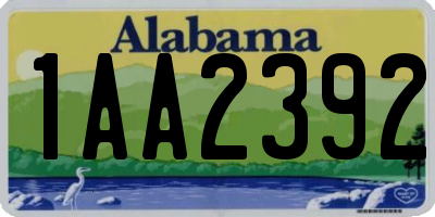 AL license plate 1AA2392