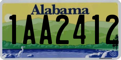 AL license plate 1AA2412