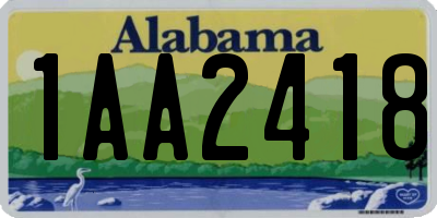AL license plate 1AA2418