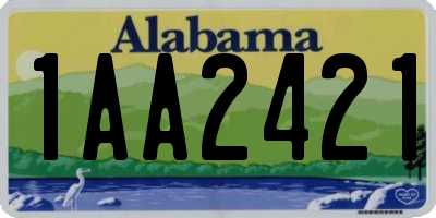 AL license plate 1AA2421
