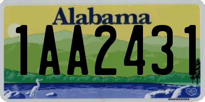AL license plate 1AA2431