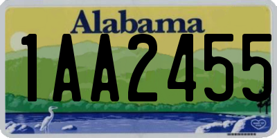 AL license plate 1AA2455