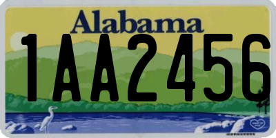 AL license plate 1AA2456