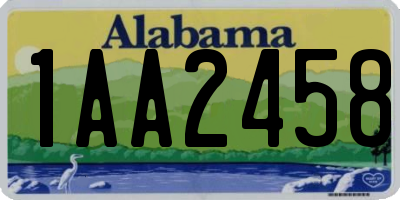 AL license plate 1AA2458