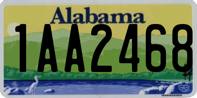 AL license plate 1AA2468