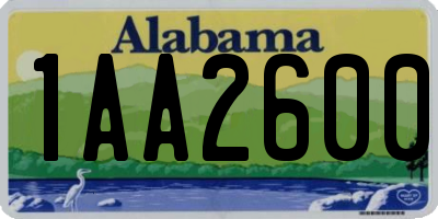 AL license plate 1AA2600