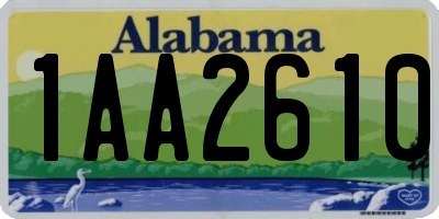 AL license plate 1AA2610