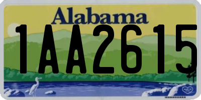 AL license plate 1AA2615