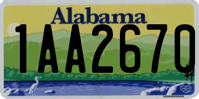 AL license plate 1AA2670