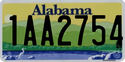 AL license plate 1AA2754