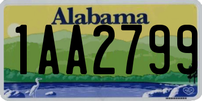 AL license plate 1AA2799
