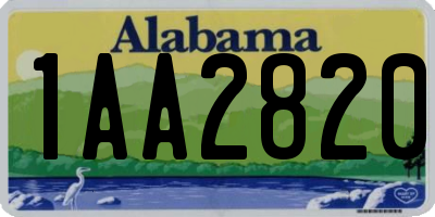 AL license plate 1AA2820