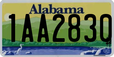AL license plate 1AA2830
