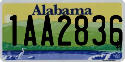 AL license plate 1AA2836