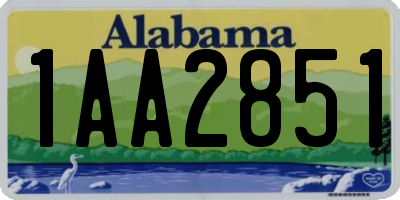AL license plate 1AA2851