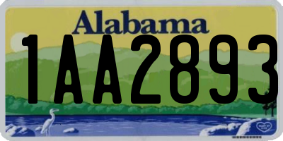 AL license plate 1AA2893