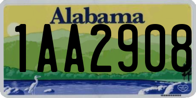 AL license plate 1AA2908