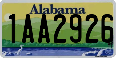 AL license plate 1AA2926