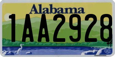 AL license plate 1AA2928