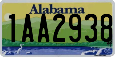 AL license plate 1AA2938