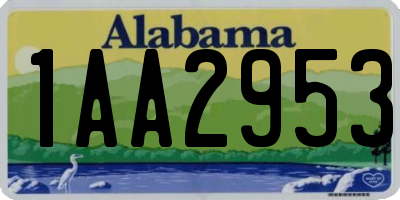 AL license plate 1AA2953