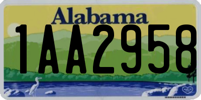 AL license plate 1AA2958