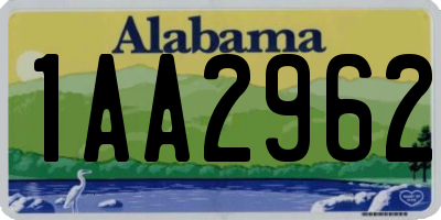 AL license plate 1AA2962