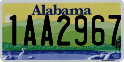 AL license plate 1AA2967