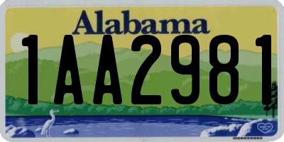 AL license plate 1AA2981
