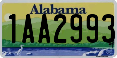 AL license plate 1AA2993