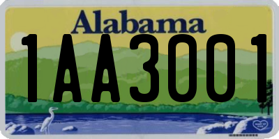 AL license plate 1AA3001