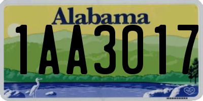 AL license plate 1AA3017