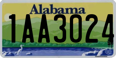 AL license plate 1AA3024