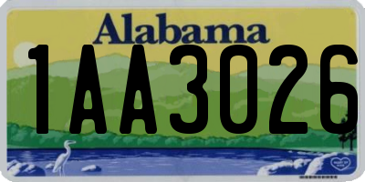 AL license plate 1AA3026