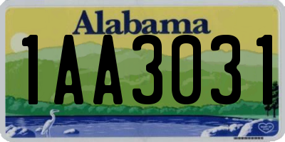 AL license plate 1AA3031