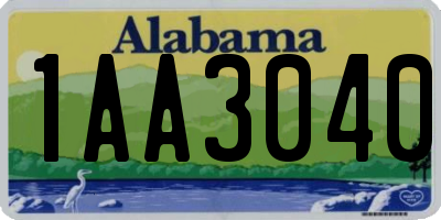 AL license plate 1AA3040
