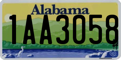 AL license plate 1AA3058