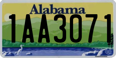 AL license plate 1AA3071