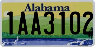 AL license plate 1AA3102