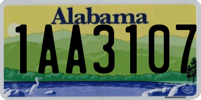 AL license plate 1AA3107