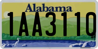 AL license plate 1AA3110