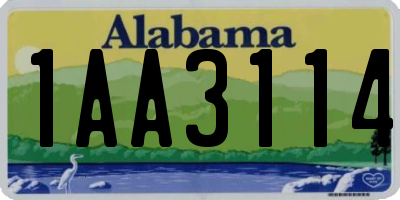 AL license plate 1AA3114