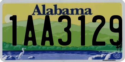 AL license plate 1AA3129