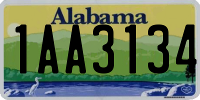 AL license plate 1AA3134