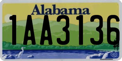 AL license plate 1AA3136